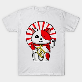 Japanese Cat Katsuni White T-Shirt